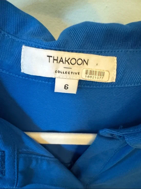 Thakoon Cobalt Blue Button-Front Shirt Dress - Picture 2 of 4